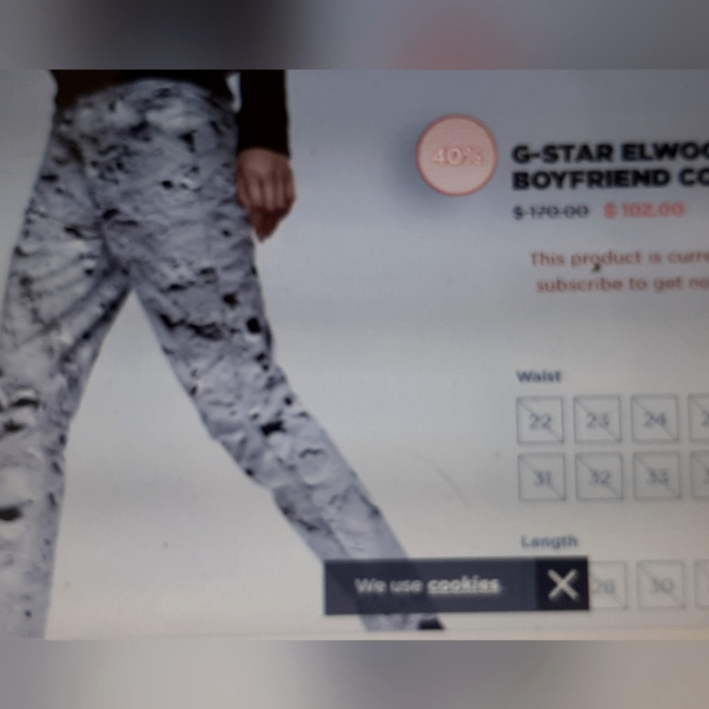 G-STAR Raw Elwood boyfriend mid jeans W27 L32